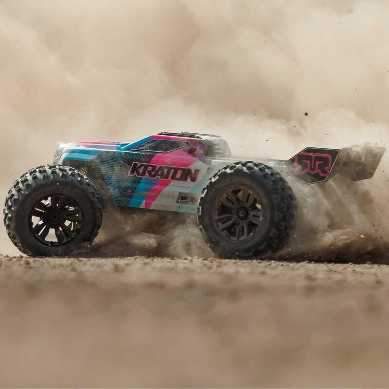 ARRMA 1/8 KRATON 6S V6 4X4 BLX Brushless Speed Monster Truck RTR, Blue/Pink - 6