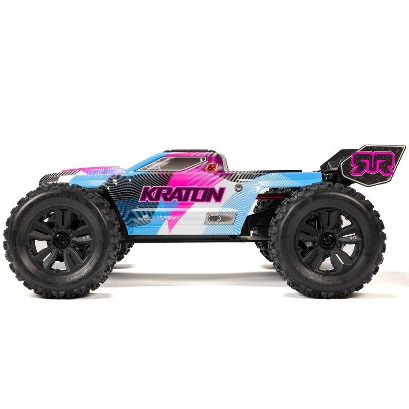 ARRMA 1/8 KRATON 6S V6 4X4 BLX Brushless Speed Monster Truck RTR, Blue/Pink - 16