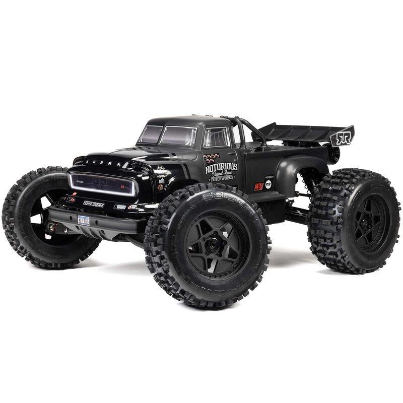 ARRMA 1/8 NOTORIOUS 6S V6 4X4 BLX Brushless Stunt Truck RTR, Black - 2
