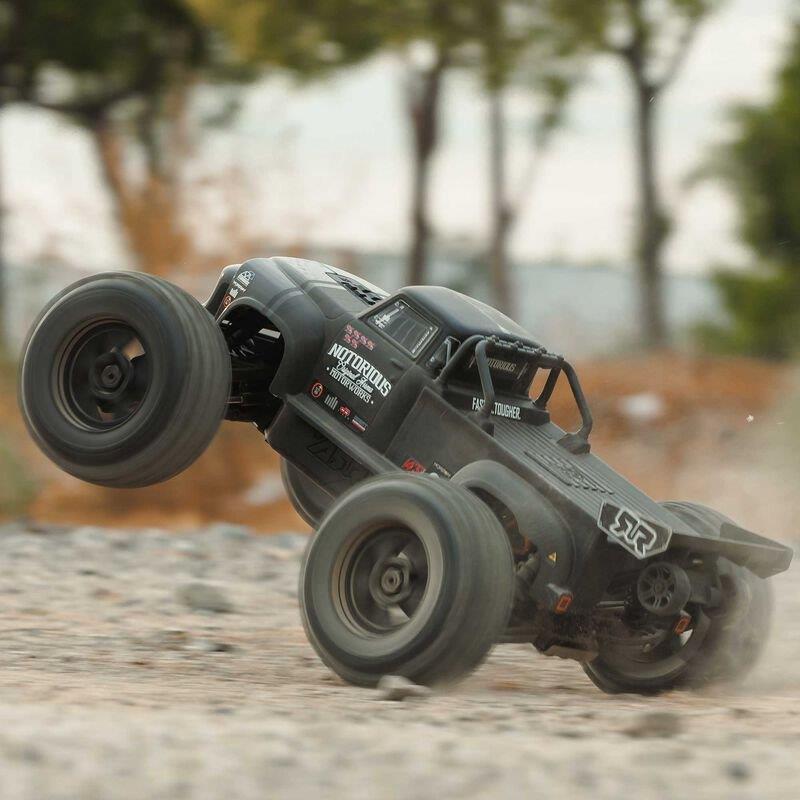 ARRMA 1/8 NOTORIOUS 6S V6 4X4 BLX Brushless Stunt Truck RTR, Black