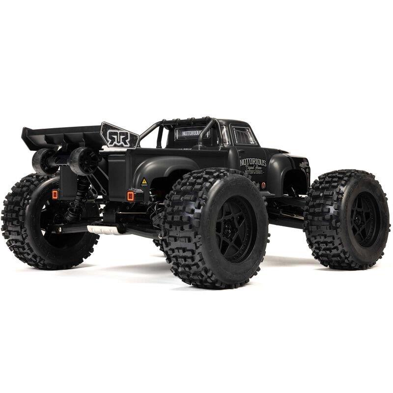 ARRMA 1/8 NOTORIOUS 6S V6 4X4 BLX Brushless Stunt Truck RTR, Black - 14