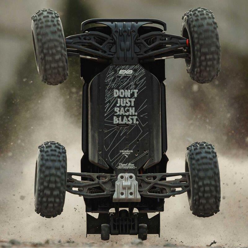 ARRMA 1/8 NOTORIOUS 6S V6 4X4 BLX Brushless Stunt Truck RTR, Black - 7