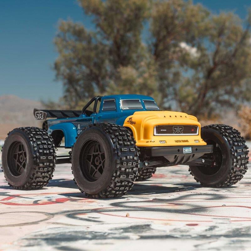 ARRMA 1/8 NOTORIOUS 6S V6 4X4 BLX Brushless Stunt Truck RTR, Blue - 6