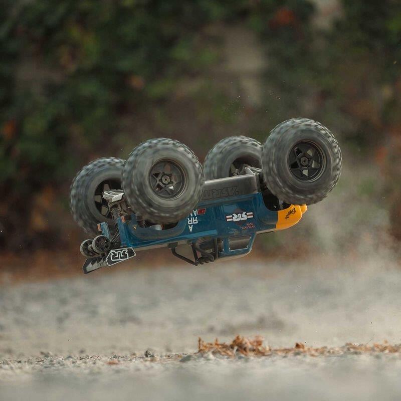 ARRMA 1/8 NOTORIOUS 6S V6 4X4 BLX Brushless Stunt Truck RTR, Blue - 8
