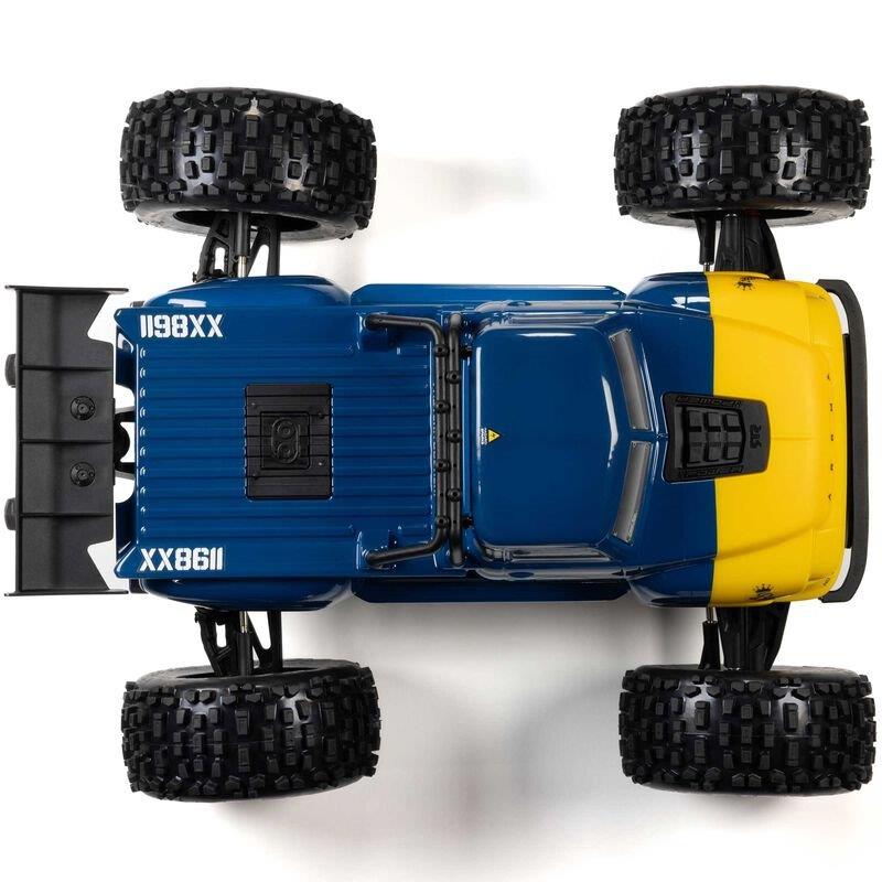 ARRMA 1/8 NOTORIOUS 6S V6 4X4 BLX Brushless Stunt Truck RTR, Blue - 15