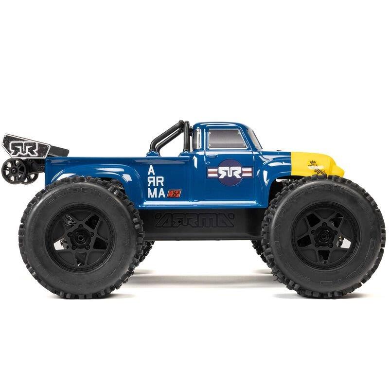 ARRMA 1/8 NOTORIOUS 6S V6 4X4 BLX Brushless Stunt Truck RTR, Blue - 11