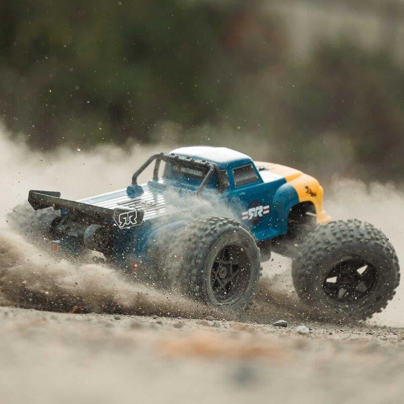 ARRMA 1/8 NOTORIOUS 6S V6 4X4 BLX Brushless Stunt Truck RTR, Blue - 4