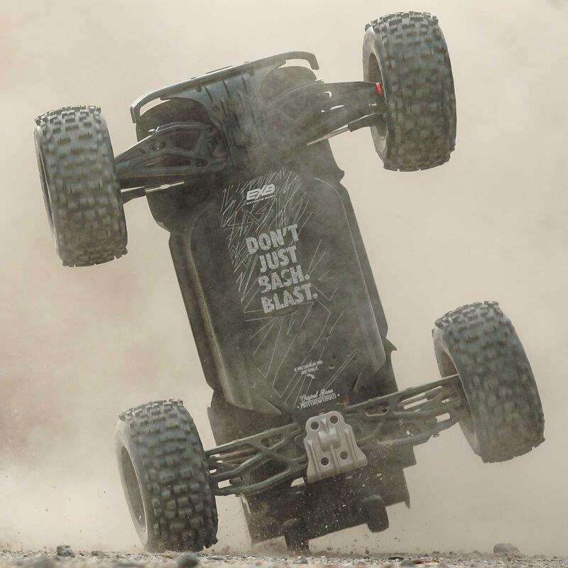 ARRMA 1/8 NOTORIOUS 6S V6 4X4 BLX Brushless Stunt Truck RTR, Blue - 10