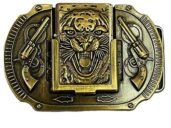 Tiger buckle incl. lighter (8,5x8 cm)