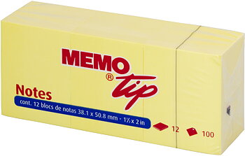 Notisblock 100 blad, i gult