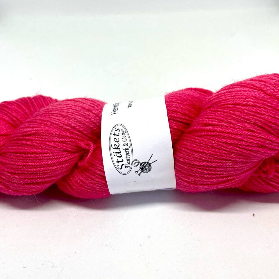 Handfärgad Stäket Sock Djup rosaröd