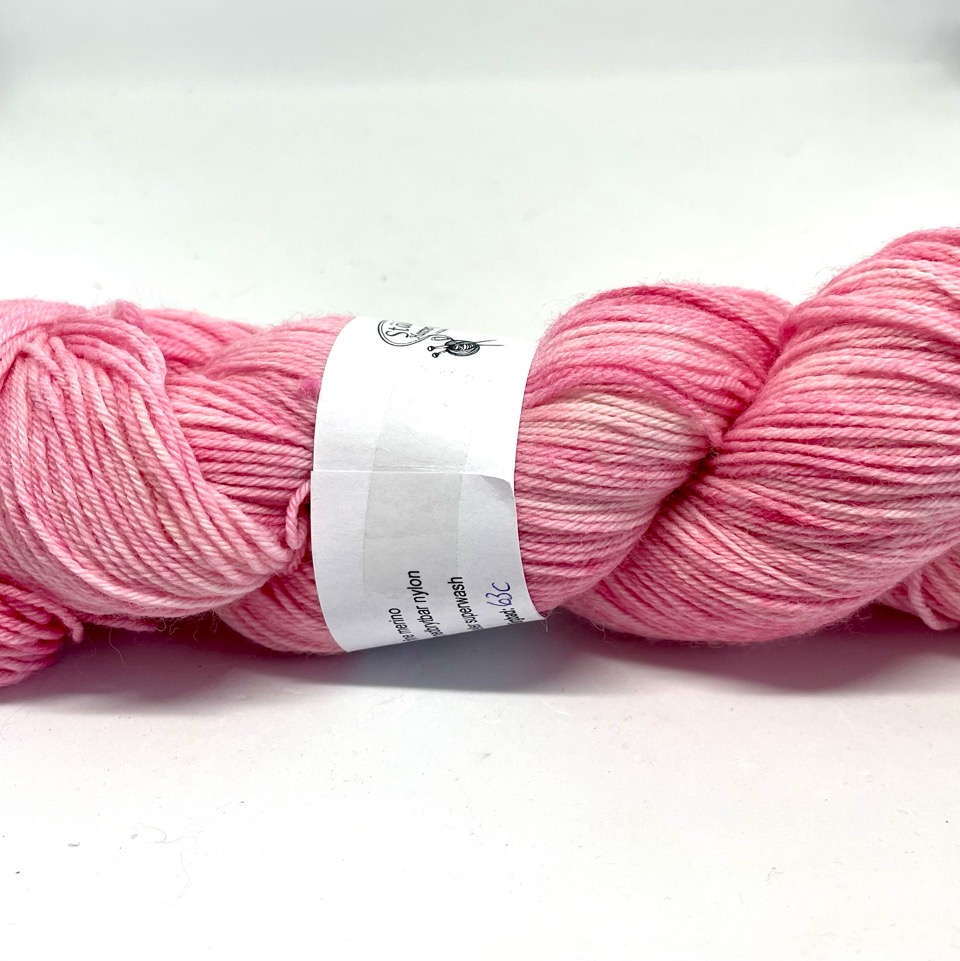Handfärgad Stäket Sock Rosa med variationer - 3