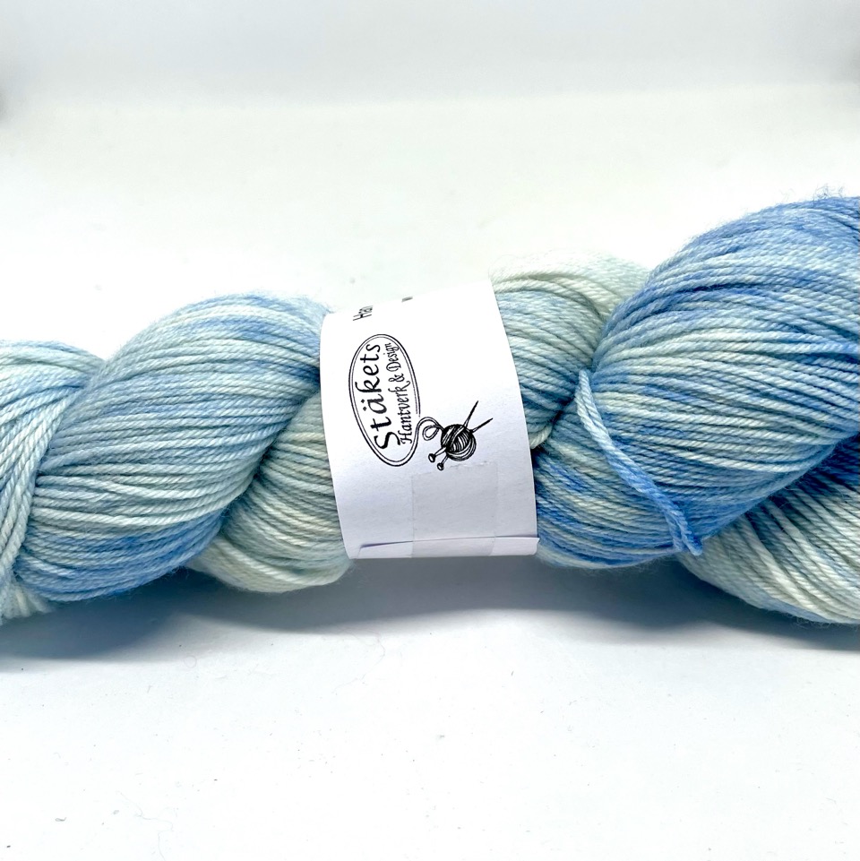 Handfärgad Stäket Sock Ljusblå