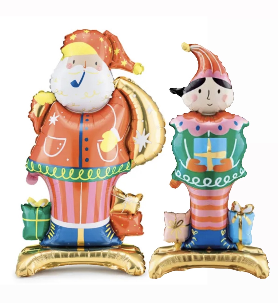 Folieballonger 3D - Jultomte & tomtenisse (som står själva)