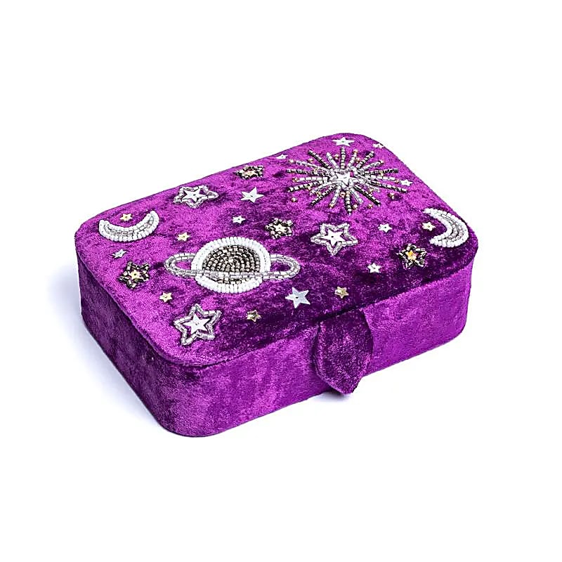 Smycken / tarotask sammet lila med galax