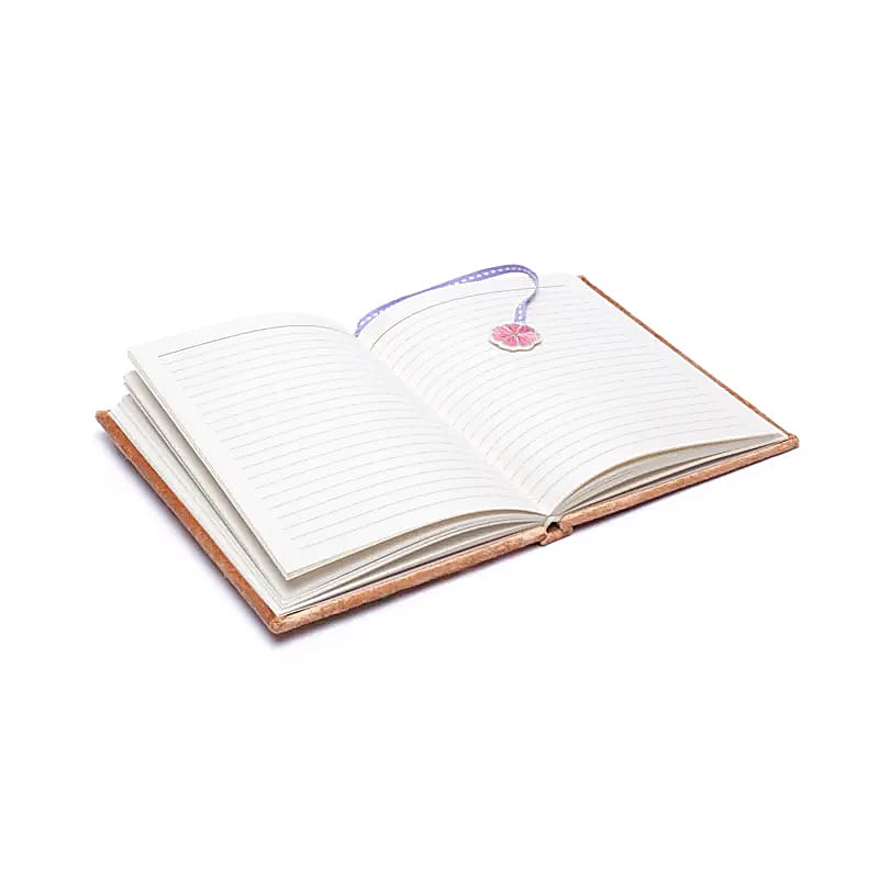 Anteckningsbok sammet beige med blommor - 2