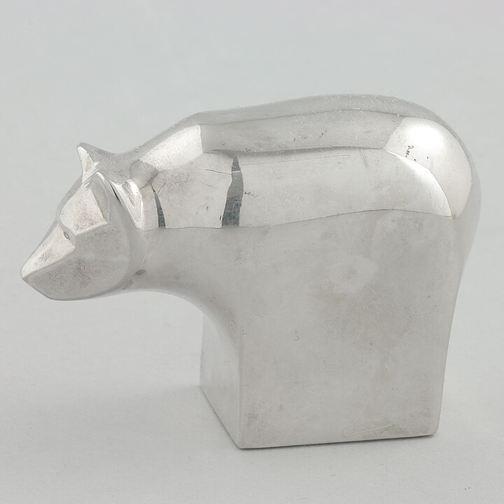 Gunnar Cyrén (Silver Zoo 1982) Brown Bear with Modern Form 6,5 cm