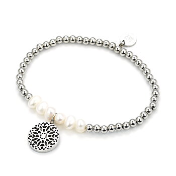 Bud to Rose Armband Sence Pearl Silver
