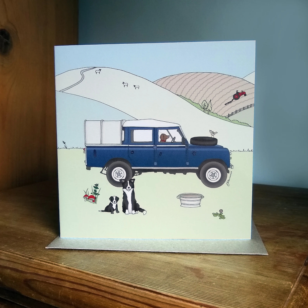 Kort Emma Lawrence Designs Blå Landrover - 2