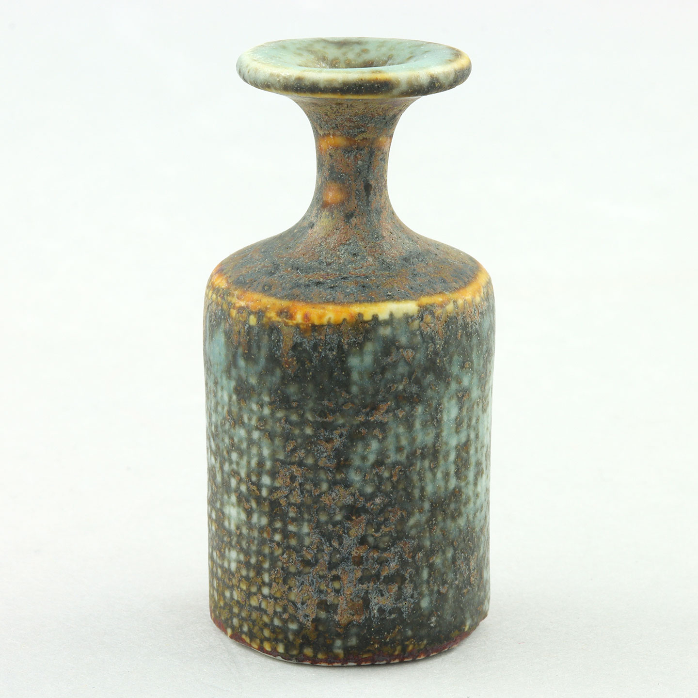 スティグ・リンドベリ 一点もの 茶/緑色のベース 5cm 1970年