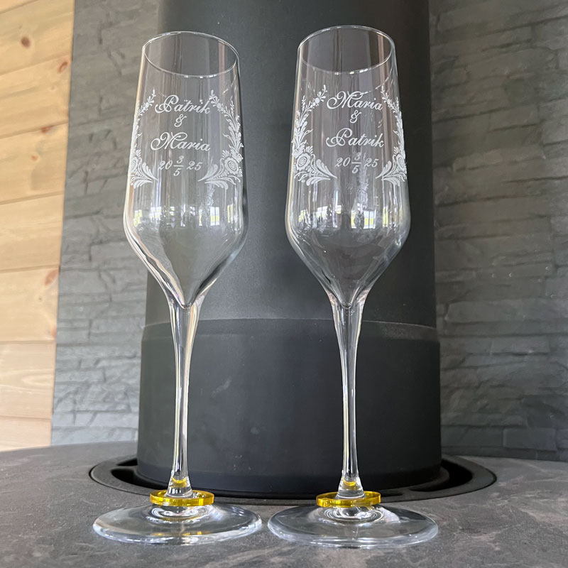Champagneglas Bröllop Kurbits - 2