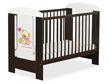 Spjälsäng 120x60 Teddy Bear with a Bow, Pink/Brown