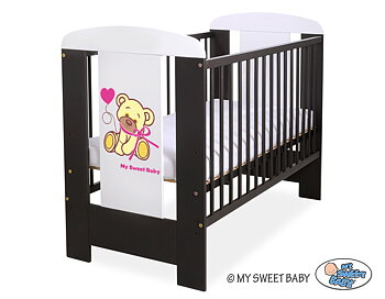 Spjälsäng 120x60 Teddy Bear with a Bow, Pink/Brown