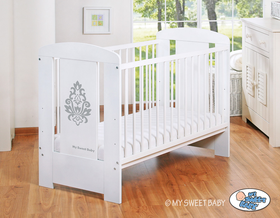 Spjälsäng 120x60 Glamour, White/grey - 3