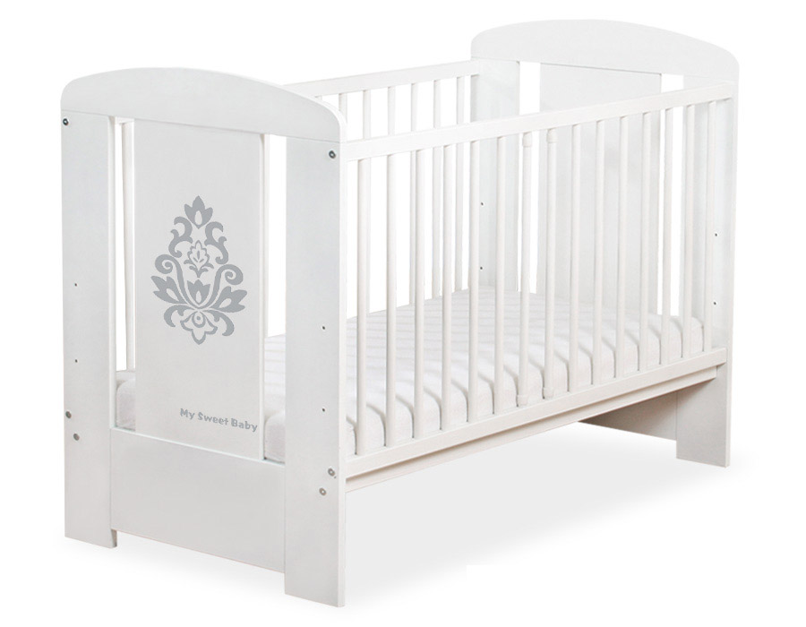 Spjälsäng 120x60 Glamour, White/grey - 4