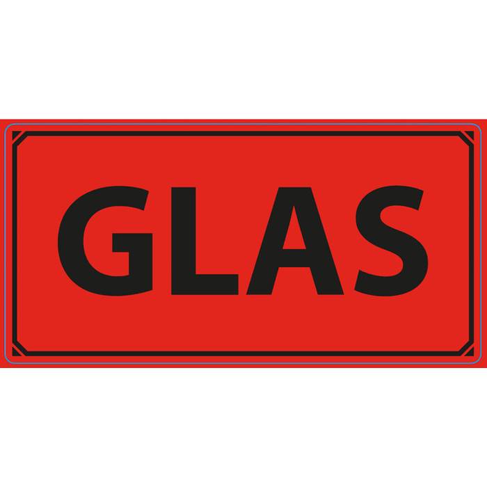 Varningsetikett Glas 1000/rl