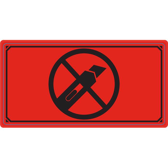 Varningsetikett Symbol Ej Kniv