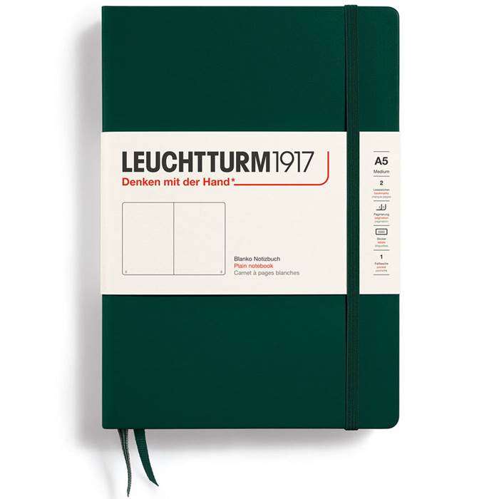 Ant.bok A5 h blank forestgreen
