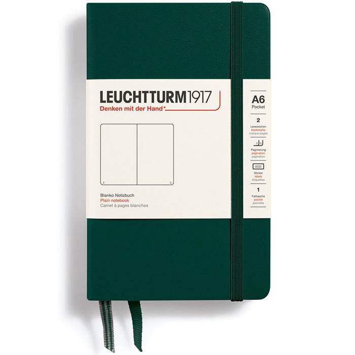 Ant.bok A6 h blank forestgreen