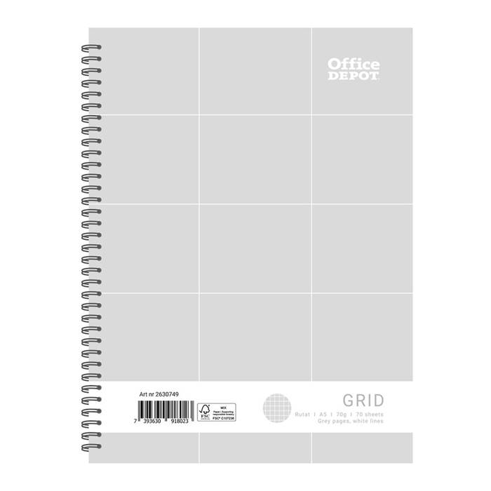 Kollegieblock Grey A5 rutat
