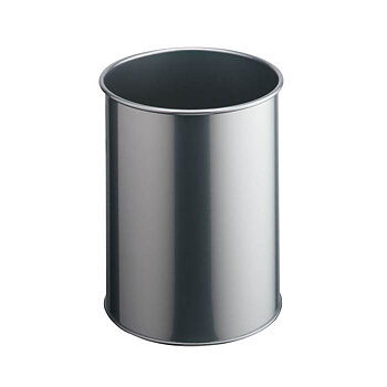 Papperskorg metall 15l silver