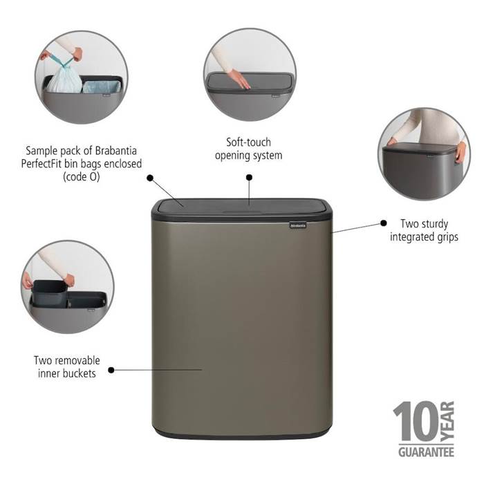Touch Bin Bo 2x30L platinum - 4