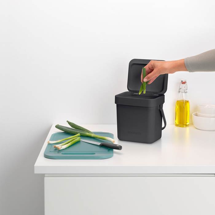 Avfallshink Sort&Go 3L Grå - 5
