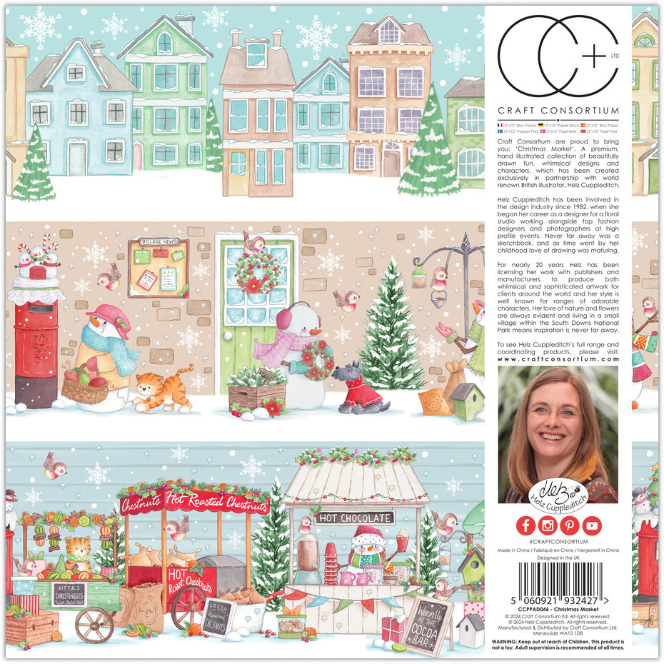 Craft Consortium-Christmas Market 12x12 Inch Paper Pad 30 ark - 2