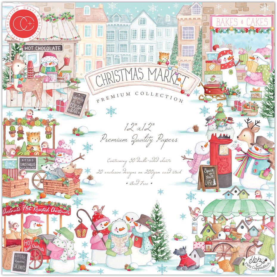 Craft Consortium-Christmas Market 12x12 Inch Paper Pad 30 ark