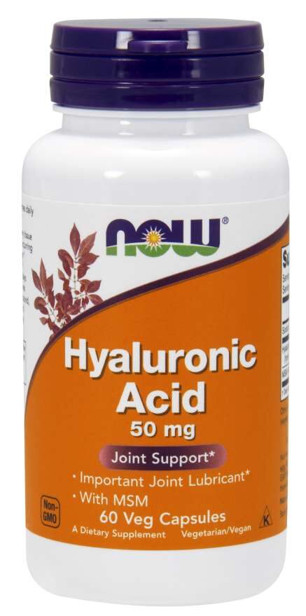 Hyaluronic Acid MSM 50 mg 60 vegkapslar NOW