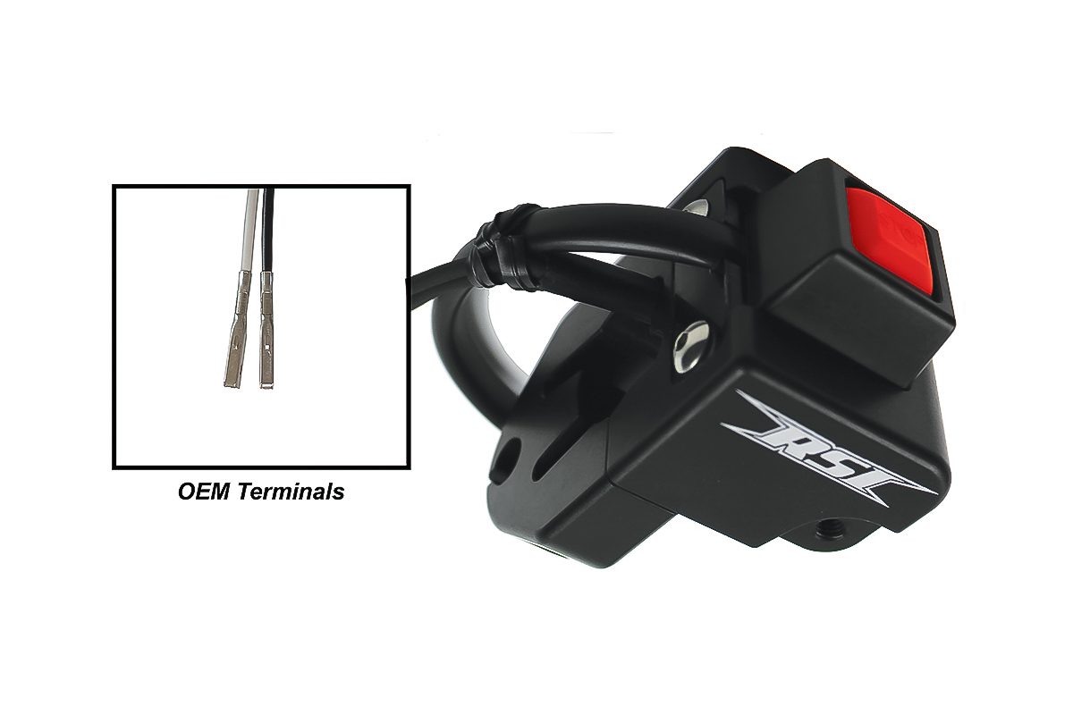RSI Billet Gasblock med Stoppknapp Ski-Doo G4/G5 / Lynx Raiden OEM anslutning - Svart