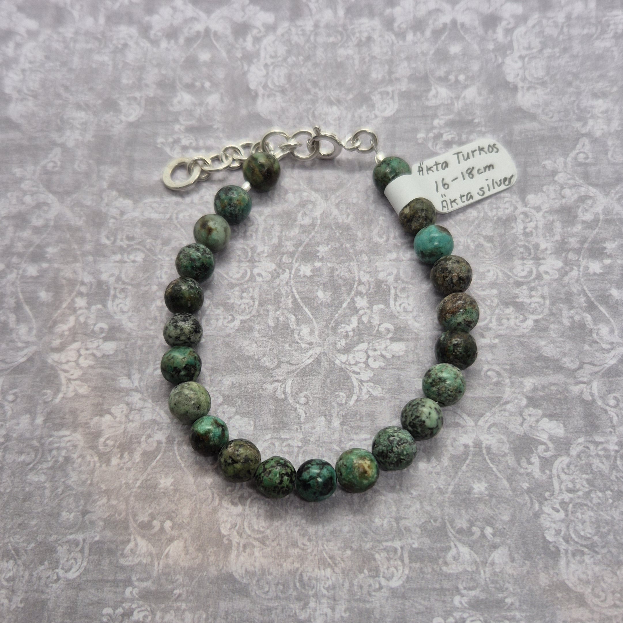 Armband, Afrikansk Turkos 925 Sterling Silver