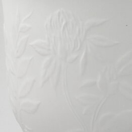 Gunvor Olin-Grönqvist (Suvi 1981) White Flowerpot with Flower Relief 17 cm 