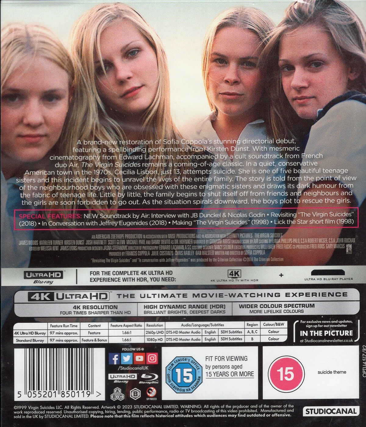 Virgin Suicides (ej svensk text) (4K Ultra HD + Blu-ray) - 2