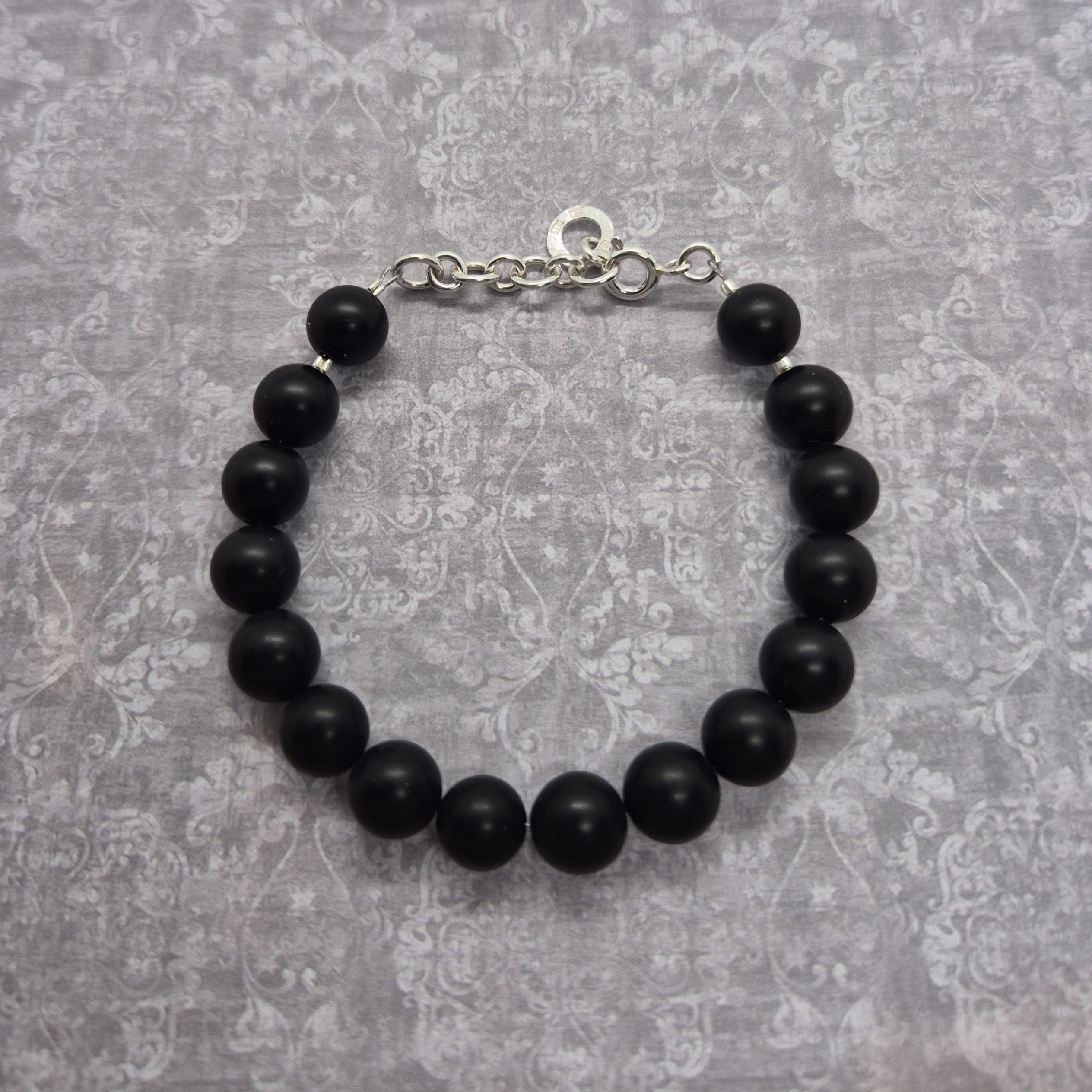 Armband, Onyx matt 8 mm - 925 Sterling Silver