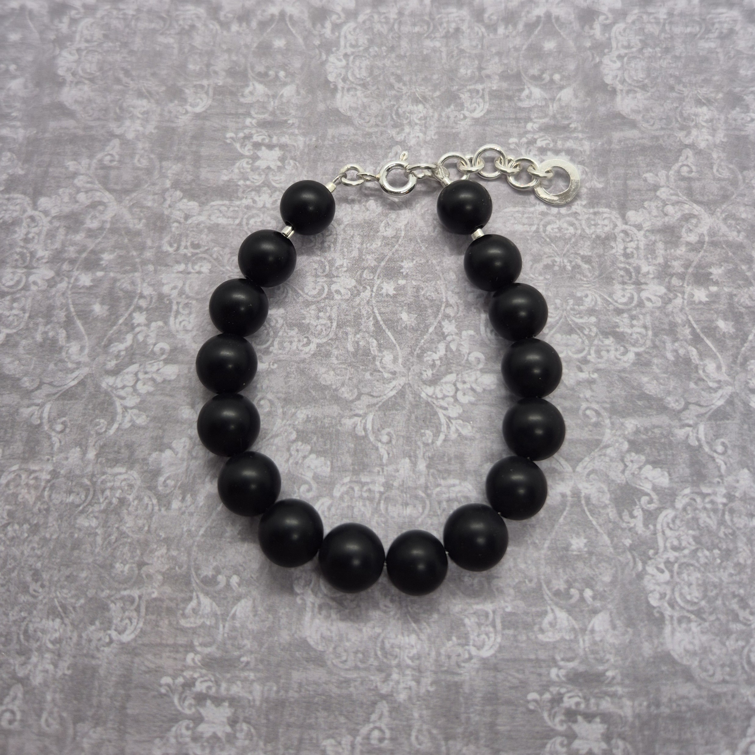 Armband, Onyx matt 8 mm - 925 Sterling Silver