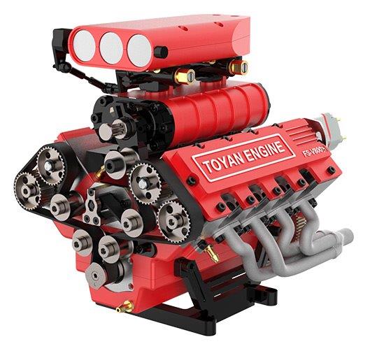 TOYAN ENGINE FS-V800GCS 8-Cyl Metanolmotor 4-Takt Byggsats