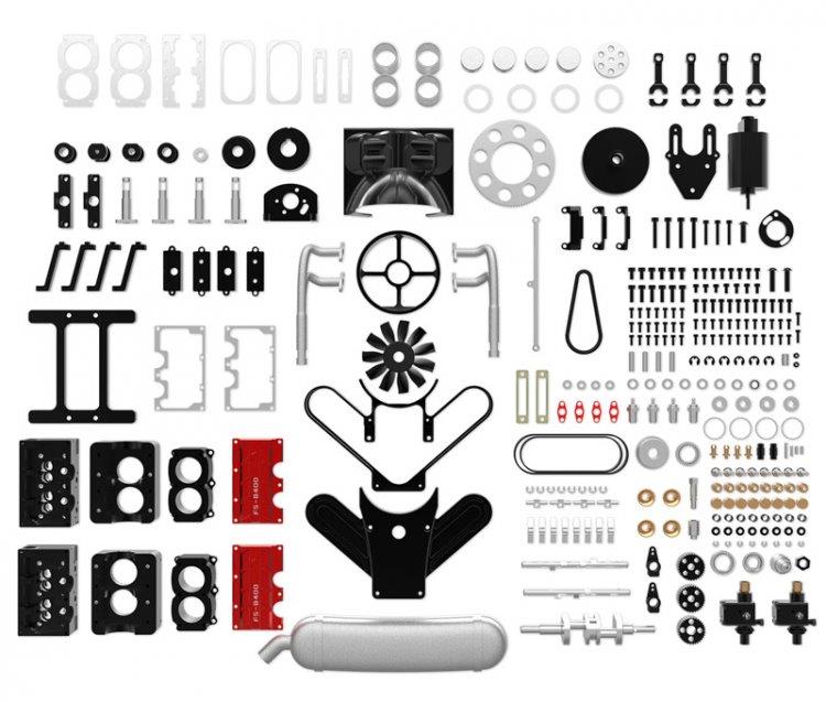 TOYAN ENGINE FS-V800GCS 8-Cyl Metanolmotor 4-Takt Byggsats - 3