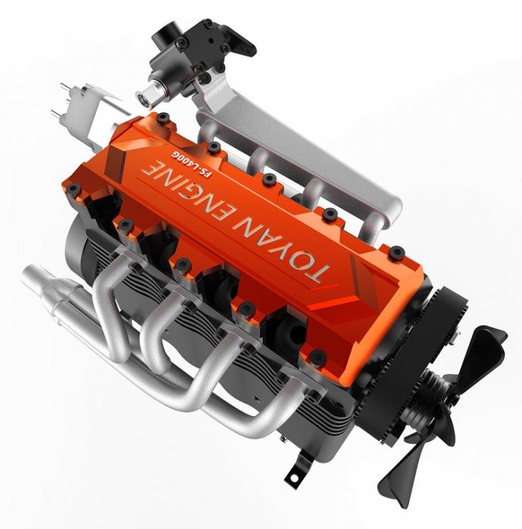 TOYAN ENGINE FS-L400BGC 4-Cyl Metanolmotor 4-Takt Byggsats - 4