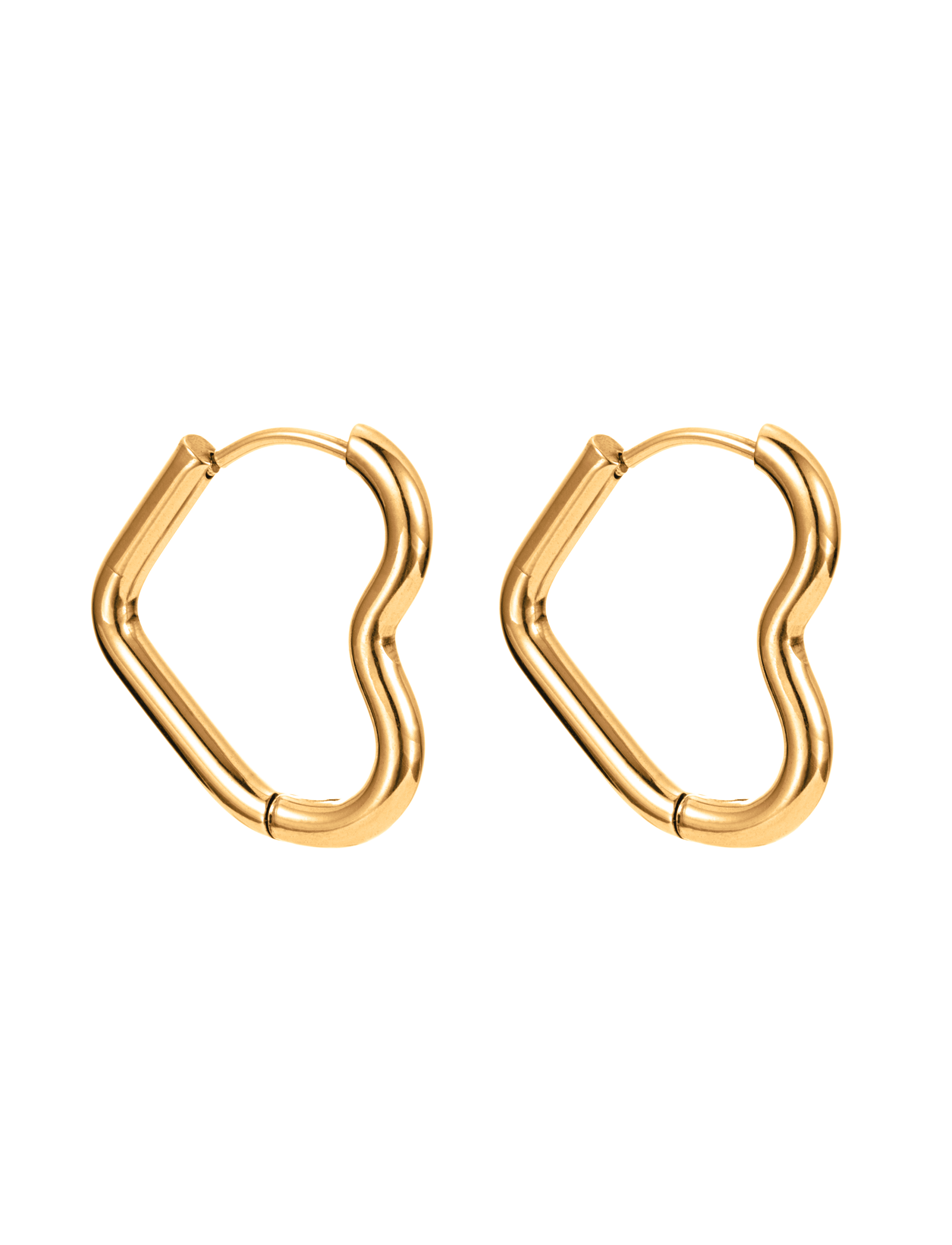 Love hoop earring, gold